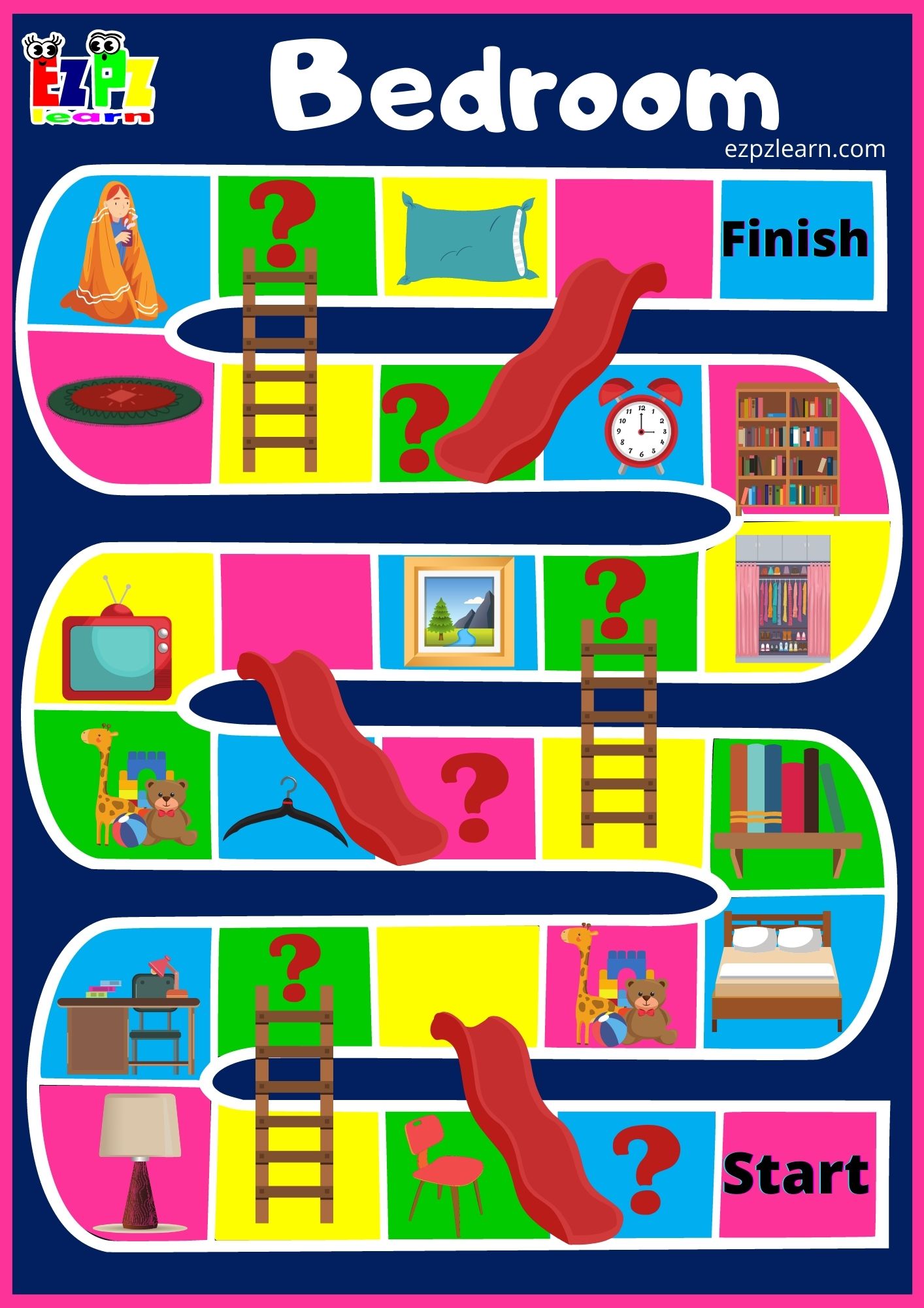 Bedroom Slides and Ladders Game 